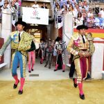 Francisco Rivera Ordóñez y Cayetano Rivera Ordóñez en la plaza de toros de Granada