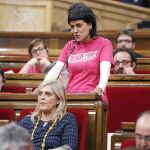 La diputada de la CUP Anna Gabriel, ayer, durante el pleno en el Parlament