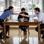 Albert Rivera y Pablo Iglesias en el programa "Salvados"en laSexta
