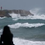 La playa del Miracle de Tarragona, durante el temporal de levante que azota Cataluña