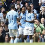 Los jugadores del Manchester City celebran el cuarto gol