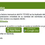 Imagen de una de las falsas notificaciones de Iberdrola