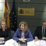La ministra de Empleo, Fátima Báñez (c), preside la Conferencia Sectorial de Inmigración en la que se aborda la acogida de refugiados procedentes de Siria