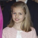 La Princesa de Asturias, a su llegada a la misa de Pascua en la catedral de Palma de Mallorca