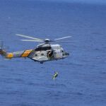 Imagen del helicóptero Super Puma del 802 escuadrón del Ejército del Aire, del servicio de SAR