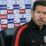 El técnico argentino del Atlético de Madrid, Diego Simeone, durante la rueda de prensa posterior al entrenamiento realizado hoy en Majadahonda