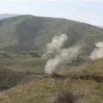 Columnas de humo en Nargorno Karabaj tras los combates entre Armenia y Azerbaiyán