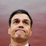 El líder del PSOE, Pedro Sánchez, durante su última comparecencia pública