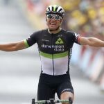 Edvald Boasson Hagen celebra su triunfo en la etapa de hoy del Tour.