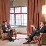 El líder de Ciudadanos, Albert Rivera, en la entrevista realizada por el director de informativos de RTVCyL, Eduardo Gordaliza