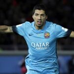 Luis Suárez celebra su gol durante la semifinal del Mundial de Clubes.