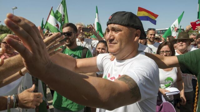 Andrés Bódalo, , a la salida de la cárcel