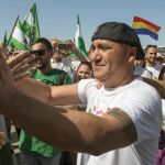 Andrés Bódalo, , a la salida de la cárcel