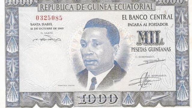 La peseta guineana fue sustituida en 1975 por el ekwele