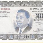 La peseta guineana fue sustituida en 1975 por el ekwele