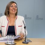 La portavoz de la Junta de Castilla y León, Milagros Marcos, comparece en la rueda de prensa posterior al Consejo de Gobierno