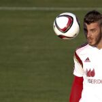 David de Gea, durante el entrenamiento de la selección en Las Rozas.