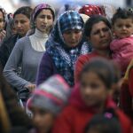 Refugiados en la frontera de Idomeni.