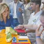 La secretaria general del PSOE andaluz, Susana Díaz, ayer en una residencia para personas con discapacidad en Jaén