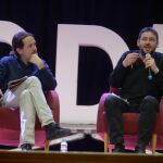 Pablo Iglesias y Albano Dante Fachin en un acto de Podemos. Dani Gago