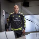 El entrenador del Real Madrid, Zinedine Zidane, durante la rueda de prensa.