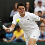 Milos Raonic durante el partido contra Andreas Seppi