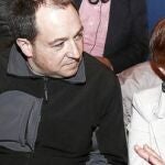 Martín Garitano, Rufi Echeverria, Maite Ubiria y Pernando Barrena, ayer en Pamplona