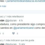 El “caprichoso” presidente del Parlamento presume de diálogo en Twitter