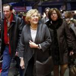 La alcaldesa de Madrid, Manuela Carmena, durante la inauguración de la séptima edición del Salón MiEmpresa