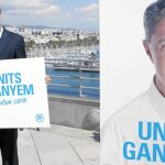 García Albiol, ayer, durante la presentación del cartel que el PP exhibirá en esta campaña