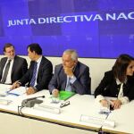 El presidente del Gobierno y del PP, Mariano Rajoy durante la junta directiva del PP