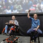 Echenique e Iglesias, ayer durante un mitin en Barakaldo