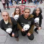 Celia, Gloria, Susana y Mª Carmen, en la Puerta del Sol, en Madrid