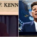 A la izquierda, su tio John John. A la derecha, su abuelo John Fitzgerald Kennedy