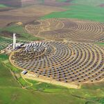 Vista aérea de la Plataforma Solar Solucar en Sanlúcar la Mayo