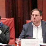 En la imagen, el vicepresidente de la Generalitat, Oriol Junqueras, ayer en la comisión de Economía