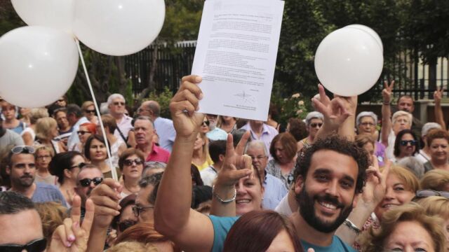 El médico Jesús Candel, «Spiriman», en una de las protestas sanitarias