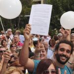 El médico Jesús Candel, «Spiriman», en una de las protestas sanitarias