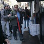 El concejal de Seguridad del Ayuntamiento de Madrid, Javier Barbero, durante los disturbios en la concentracion de sindicatos policiales en Madrid