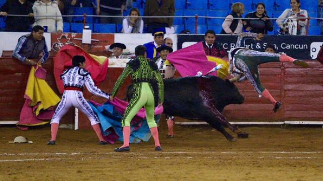 El cuarto toro del festejo prendió de forma espeluznante al subalterno Mauricio Kingston