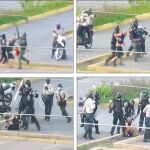 Al menos siete agentes de la Policía Nacional Bolivariana golpean a un hombre y después se lo llevan arrestado