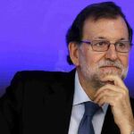 El jefe del Ejecutivo en funciones y presidente del PP, Mariano Rajoy, al inicio del Comité Ejecutivo Nacional de la formación.