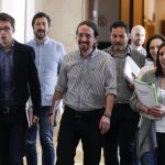 El equipo negociador de Podemos.