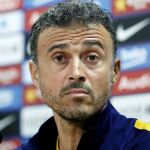 El técnico del Barcelona, Luis Enrique, durante la rueda de prensa
