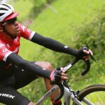 Alberto Contador, durante la vigésima etapa de la Vuelta Ciclista a España 2017, con salida en la localidad de Corvera de Asturias y meta en el Alto de L'Angliru