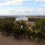 Uno de los prototipos probados por Google, en pleno vuelo