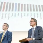 El presidente Artur Mas, ayer en Barcelona, en la presentación del informe sobre la viabilidad económica de una Cataluña independiente
