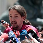 Pablo Iglesias no ha participado hoy ningún acto electoral pero ha hecho declaraciones a las puertas del Congreso