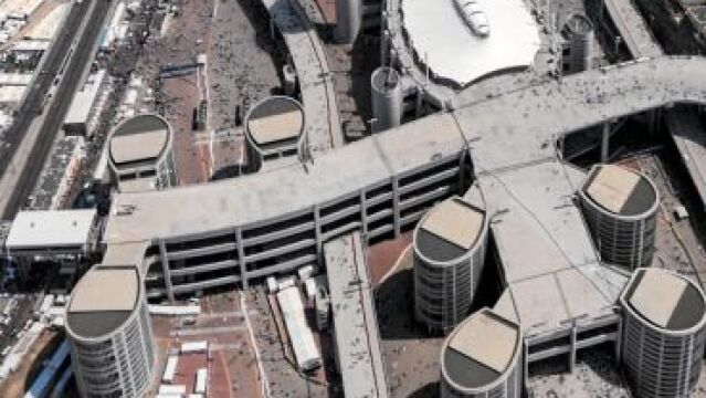 Vista aérea de la ciudad de Mina, el lugar donde se produjo la tragedia