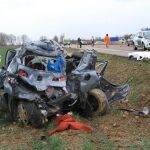 Accidente en la localidad palentina de Villaturde en el que murieron tres personas el pasado mes de marzo.